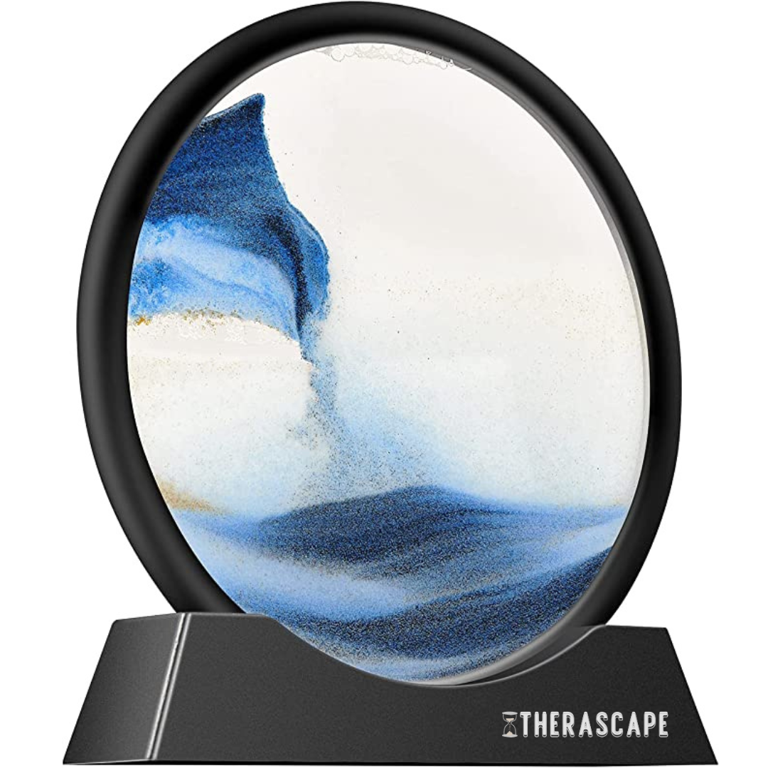 24inch Wall Hanging Moving Sand Painting Art Picture Round Glass Deep Sea  Sandscape In Motion Flowing